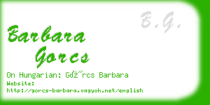 barbara gorcs business card